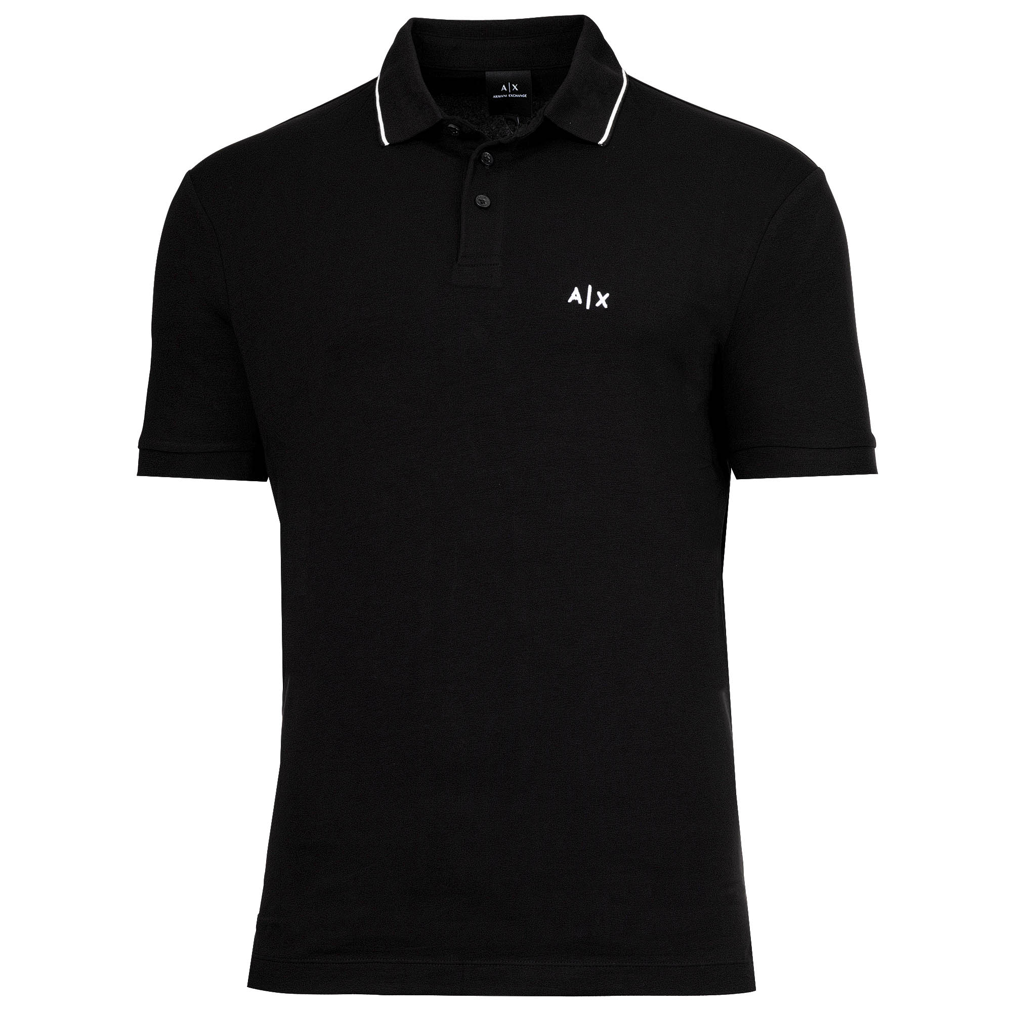 A|X ARMANI EXCHANGE Herren Poloshirt - Logo, Cotton Stretch, Kontraststreifen