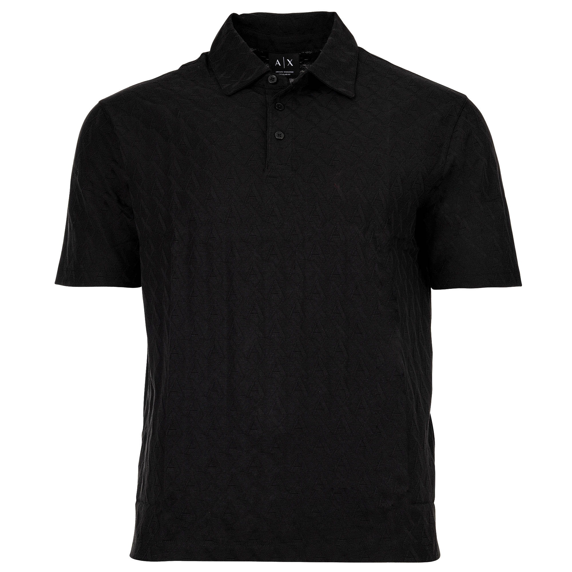 A|X ARMANI EXCHANGE Herren Poloshirt - Knopfleiste, Allover-Jacquard, Baumwolle