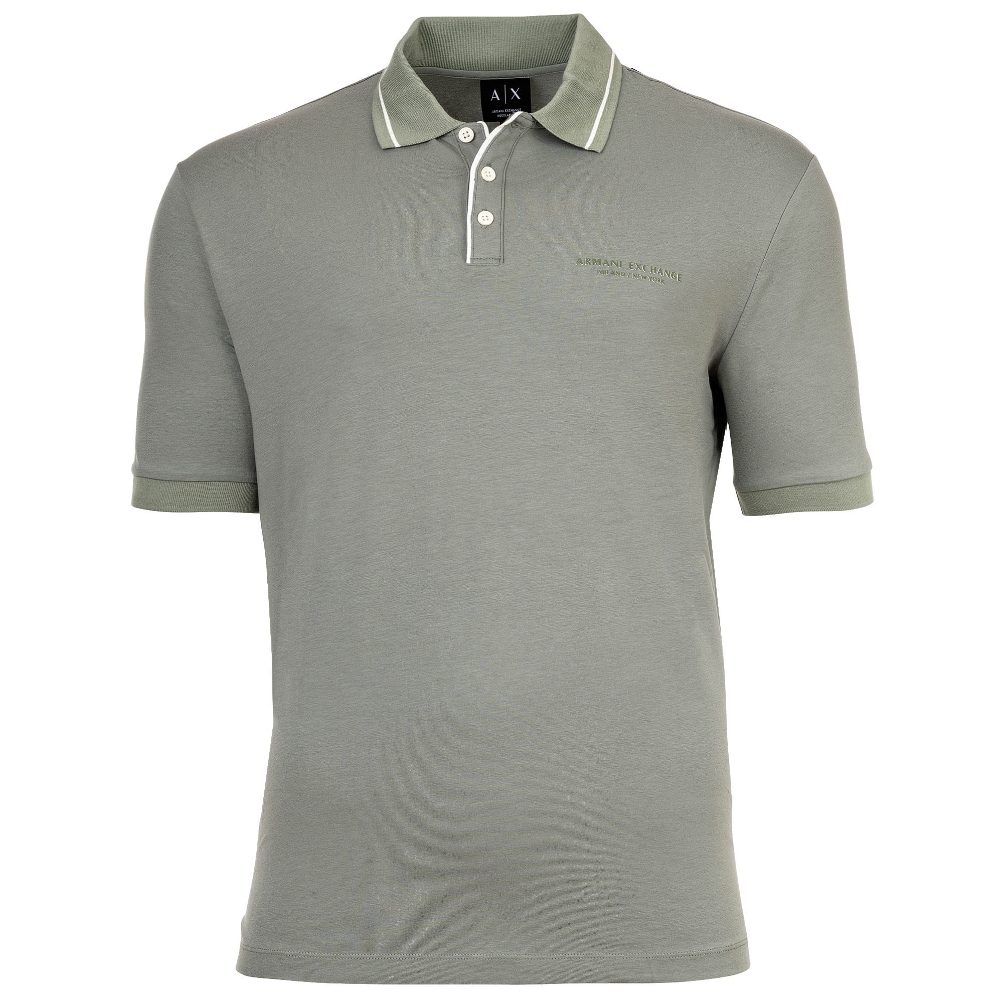A|X ARMANI EXCHANGE Herren Poloshirt - Logo, Cotton Stretch, Kontraststreifen