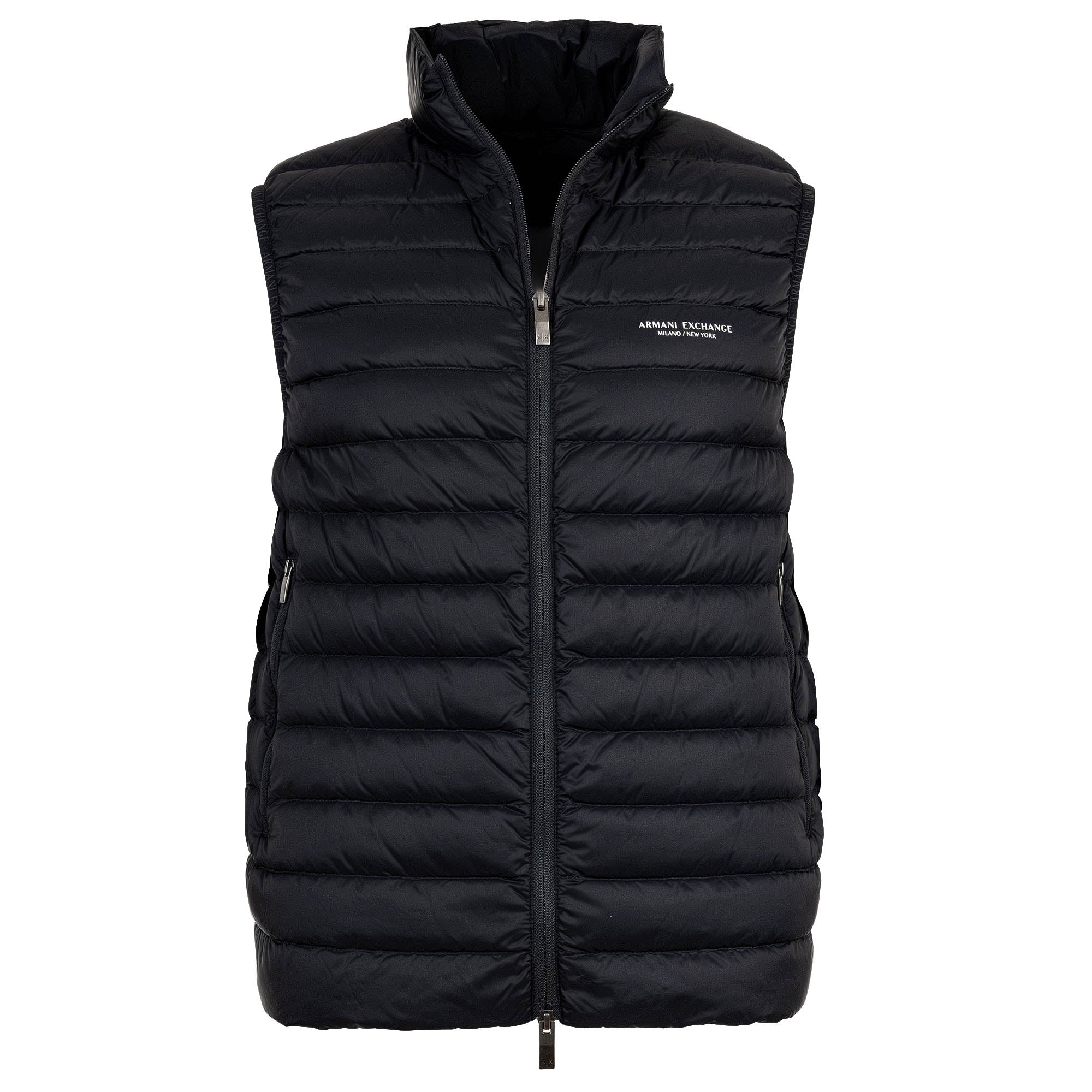 A|X ARMANI EXCHANGE Herren Daunenweste - ärmellose Steppjacke, Zipper, uni