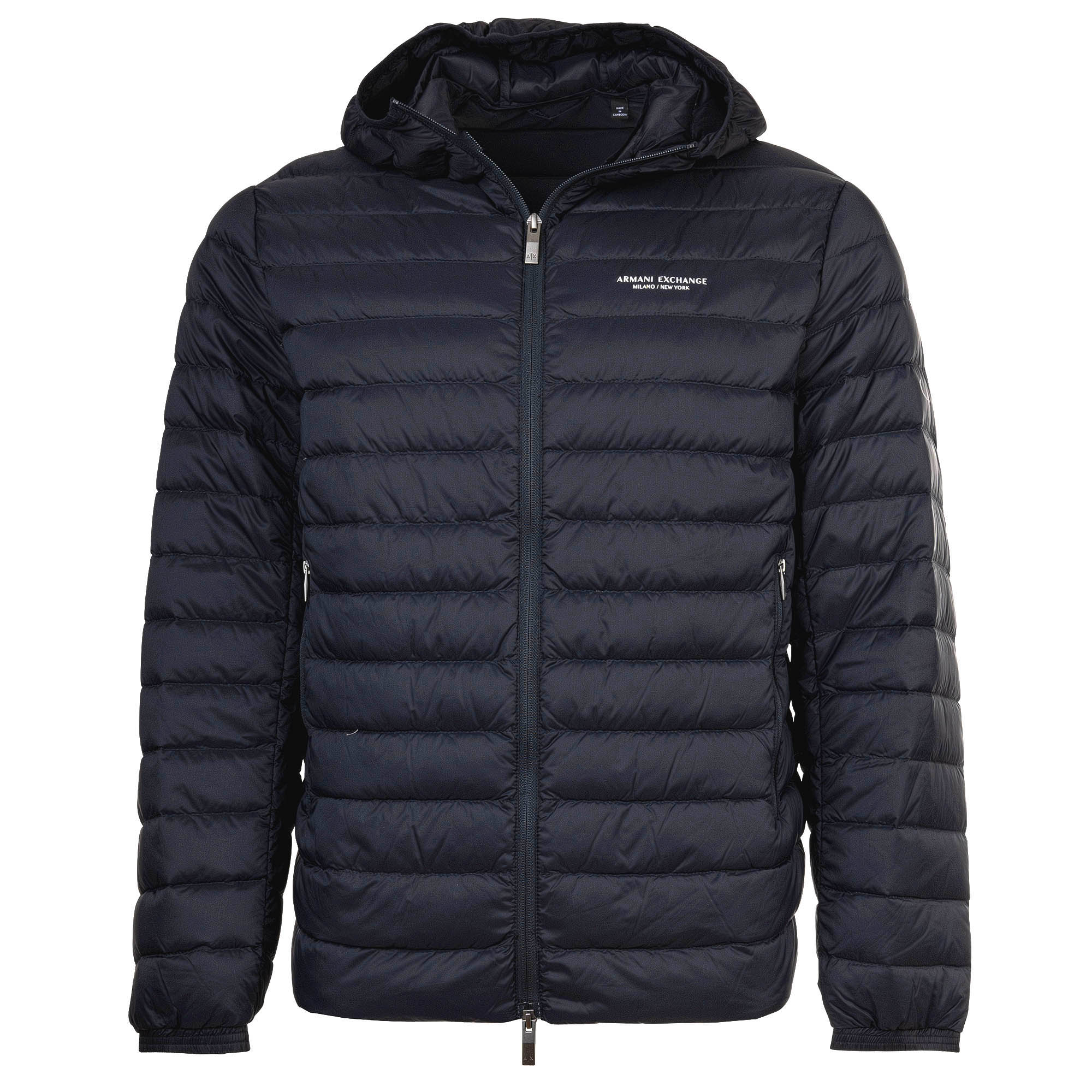 A|X ARMANI EXCHANGE Herren Daunenjacke - Steppjacke mit Kapuze, Reißverschluss, Echte Daunen, Warm Gefüttert
