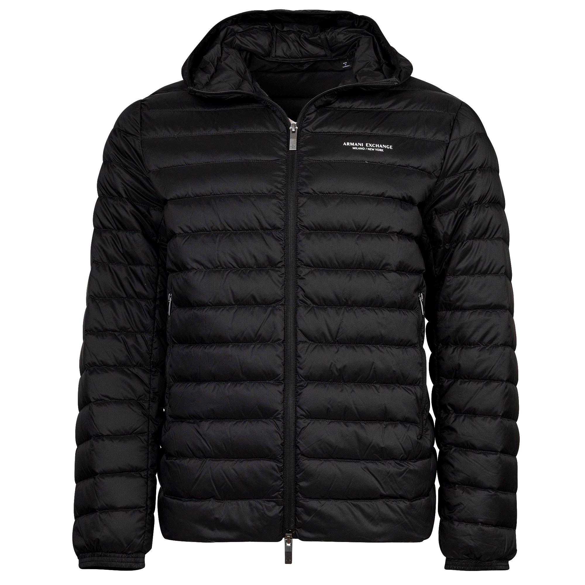 A|X ARMANI EXCHANGE Herren Daunenjacke - Steppjacke mit Kapuze, Reißverschluss, Echte Daunen, Warm Gefüttert