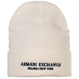 A|X ARMANI EXCHANGE Herren Mütze - Cappello Beanie, Rippstrick, Logo, One Size