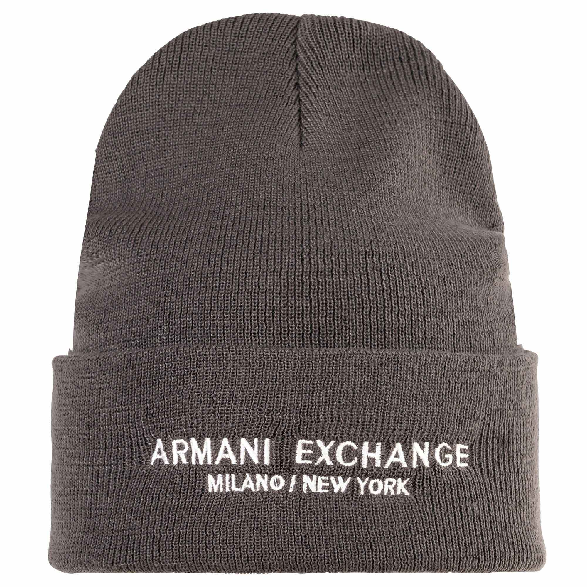 A|X ARMANI EXCHANGE Herren Mütze - Cappello Beanie, Rippstrick, Logo, One Size