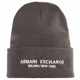 A|X ARMANI EXCHANGE Herren Mütze - Cappello Beanie, Rippstrick, Logo, One Size