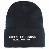 A|X ARMANI EXCHANGE Herren Mütze - Cappello Beanie, Rippstrick, Logo, One Size