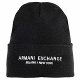 A|X ARMANI EXCHANGE Herren Mütze - Cappello Beanie, Rippstrick, Logo, One Size