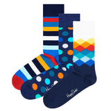 Happy Socks 3er Pack Unisex Socken - Geschenkbox, gemischte Farben