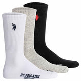 U.S. POLO ASSN. men's tennis socks, 3-pack - sports socks, logo, cotton blend