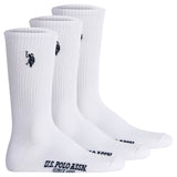 U.S. POLO ASSN. men's tennis socks, 3-pack - sports socks, logo, cotton blend
