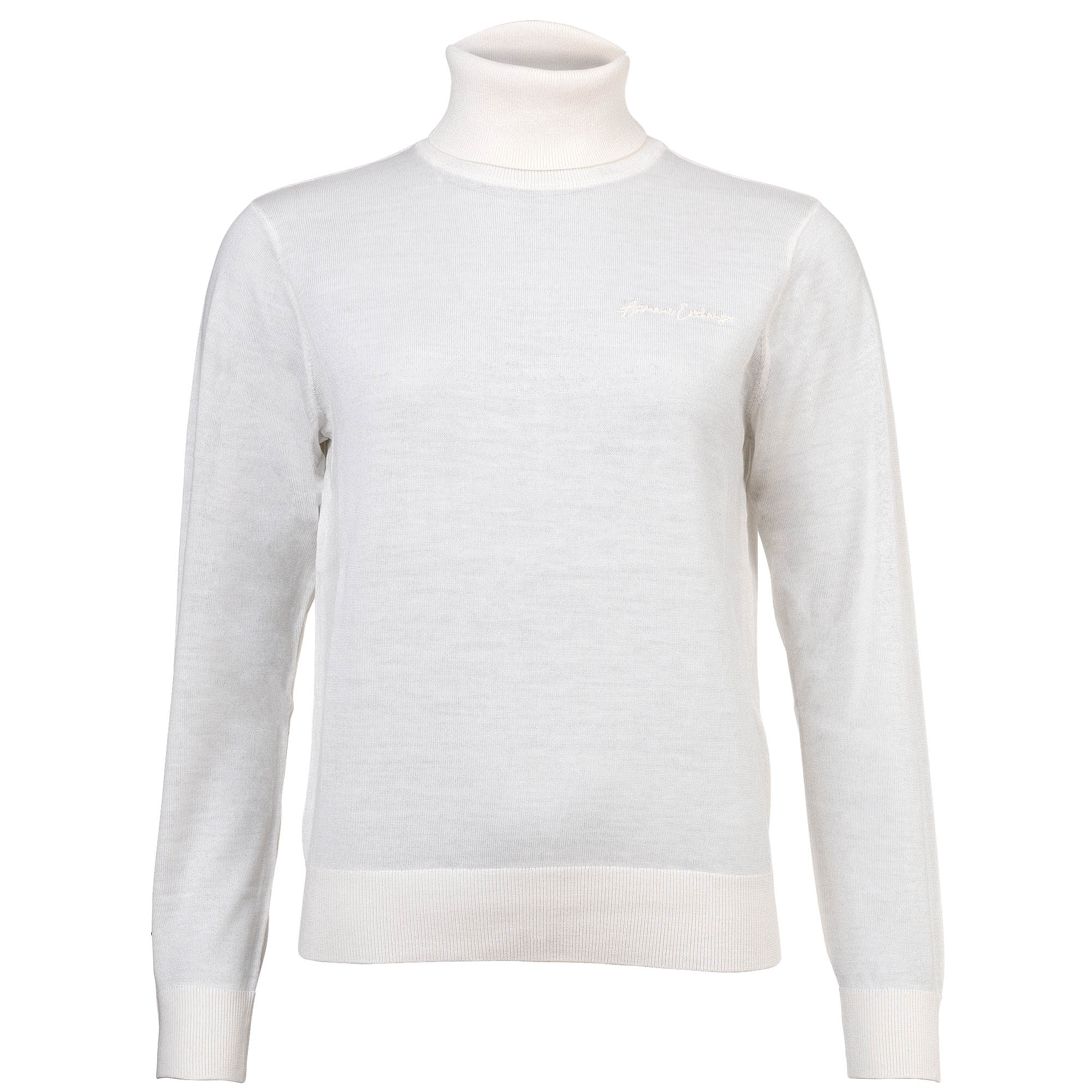 A|X ARMANI EXCHANGE Damen Rollkragenpullover - Feinstrick, Schurwolle, Logo, einfarbig
