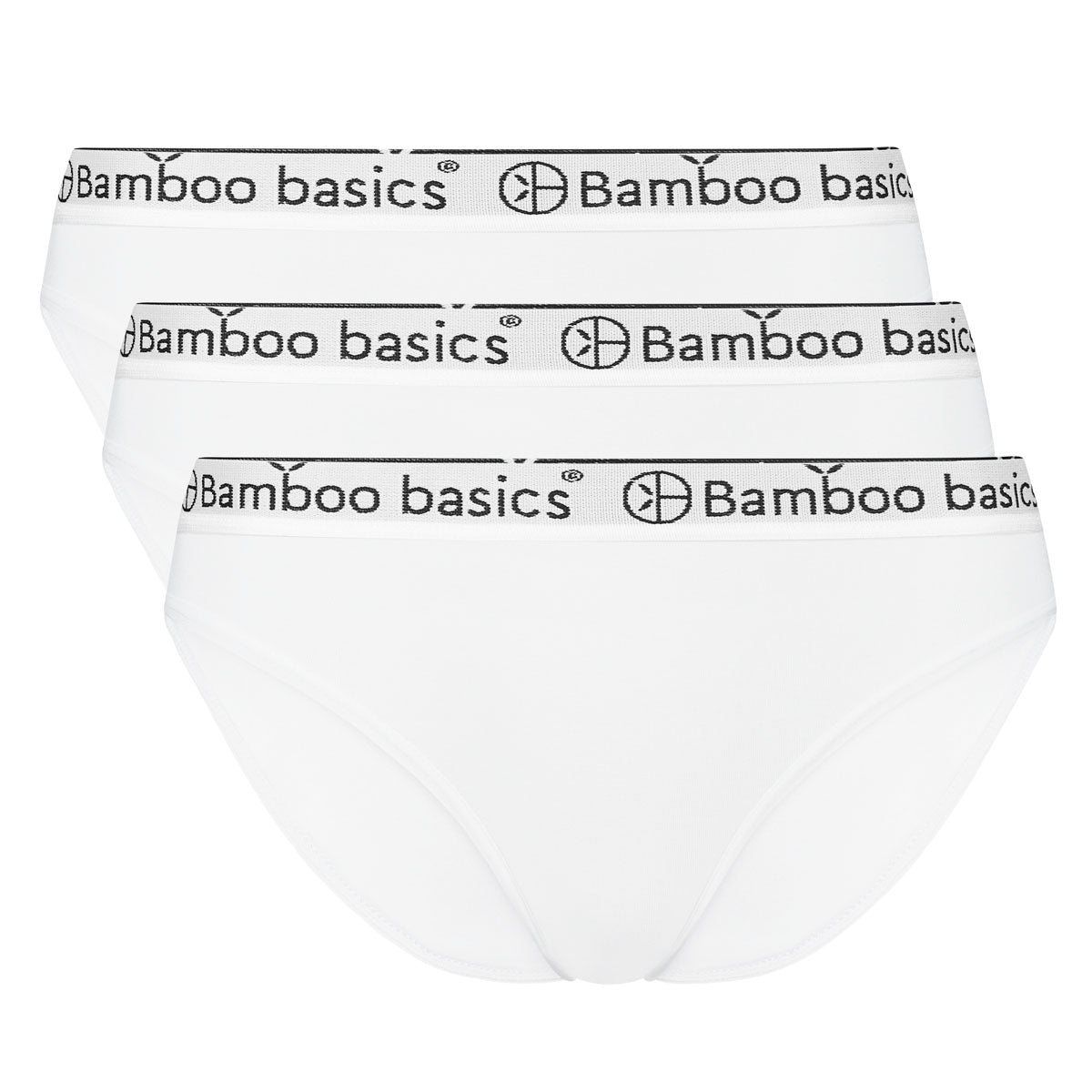 Bamboo basics Damen Slips YARA, 3er Pack - Logo-Bund, atmungsaktiv, Single Jersey