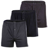 YOURBASICS Herren Jersey-Boxershorts, 3er Pack - Cotton, Eingriff mit Knopf, Muster, Multipack