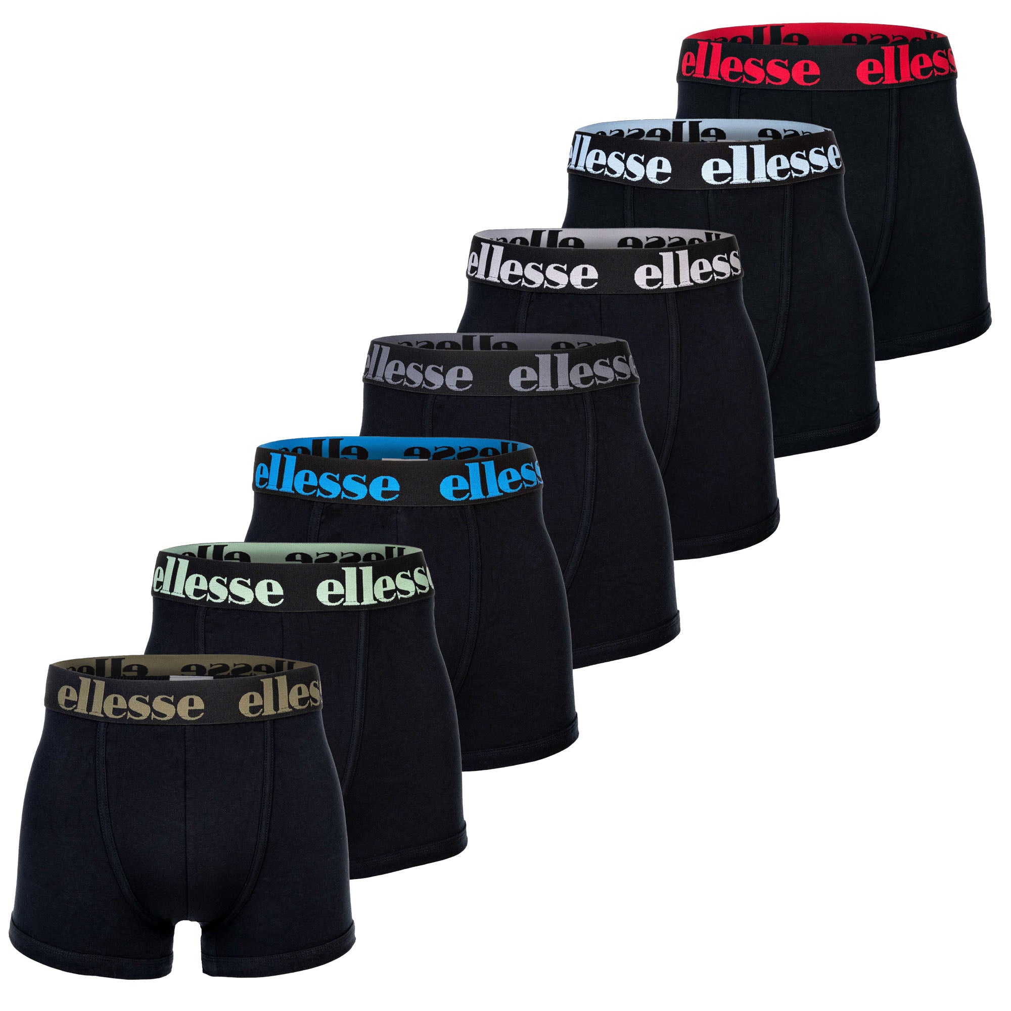 ellesse Herren Boxer Shorts, 7er Pack - Yema 7 Pack Boxer Shorts, Logo, Cotton Stretch