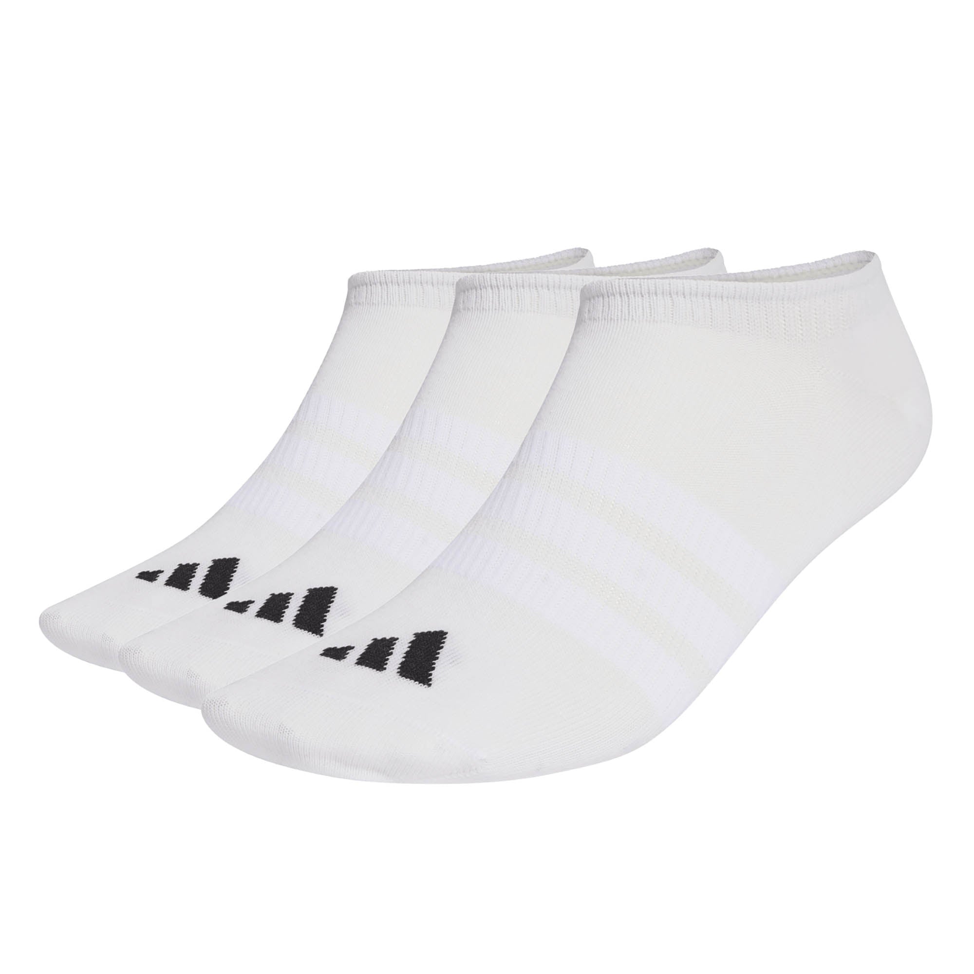 adidas Unisex Sneaker Socken, 3er Pack - Thin & Light Sportswear No-Show Socks, Logo, einfarbig