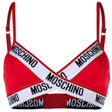 MOSCHINO Damen Bustier -  bügellos, Bra, BH, Logo, Stretch Cotton