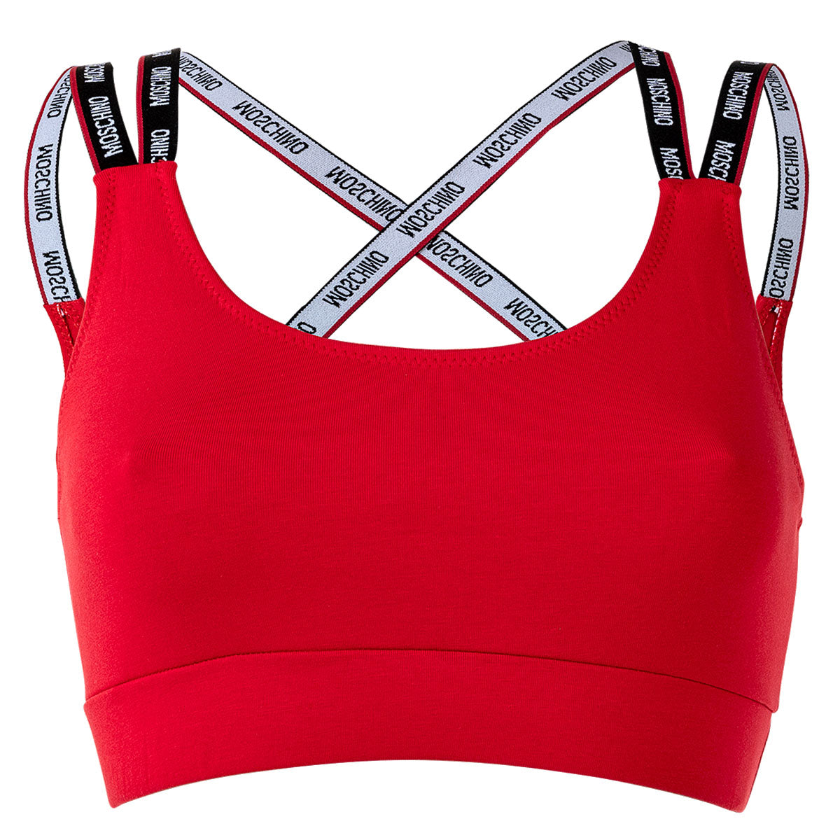 MOSCHINO Damen Bustier - Bandeau, Sport-BH, Cotton Stretch, einfarbig