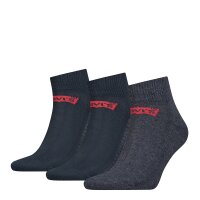 LEVIS Unisex 3-Pack Sports Socks - Mid Cut BATWING, Logo,...