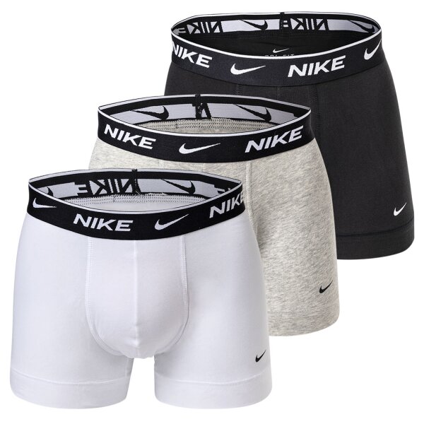 Nike 3 Pack Waistband Trunk Boxer, White / Grey / Black