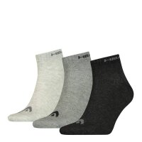 HEAD Unisex Quarter Socken, 3er Pack - Kurzsocken, einfarbig