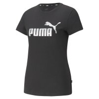 PUMA Damen T-Shirt - ESS+ Metallic Logo Tee, Rundhals,...