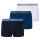 Pepe Jeans Mens Boxer Shorts, 3 Pack - ZARED, Trunks, Cotton Stretch, Logo Waistband Blue/White XL (X-Large)