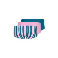 SKINY Girls Pants 3-Pack - Basic, Underpants, Cotton Stretch Petrol striped/pink/petrol 164 (12-13 years)