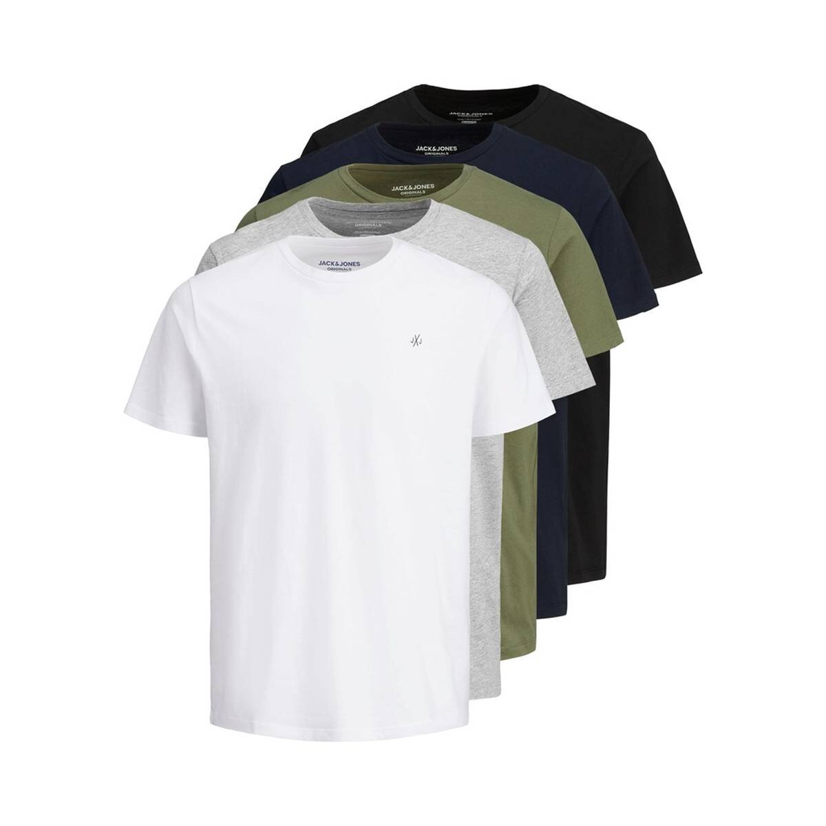 Jack & Jones Men's T-Shirt, 5-Pack - JORJXJ, T-Shirt, Short Sleeve, R,  59,95 €