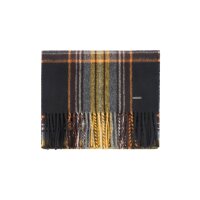 JOOP! mens scarf - fringes, pure new wool, check pattern
