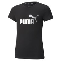 PUMA Girls T-Shirt - ESS+ Metallic LOGO TEE, Round neck,...