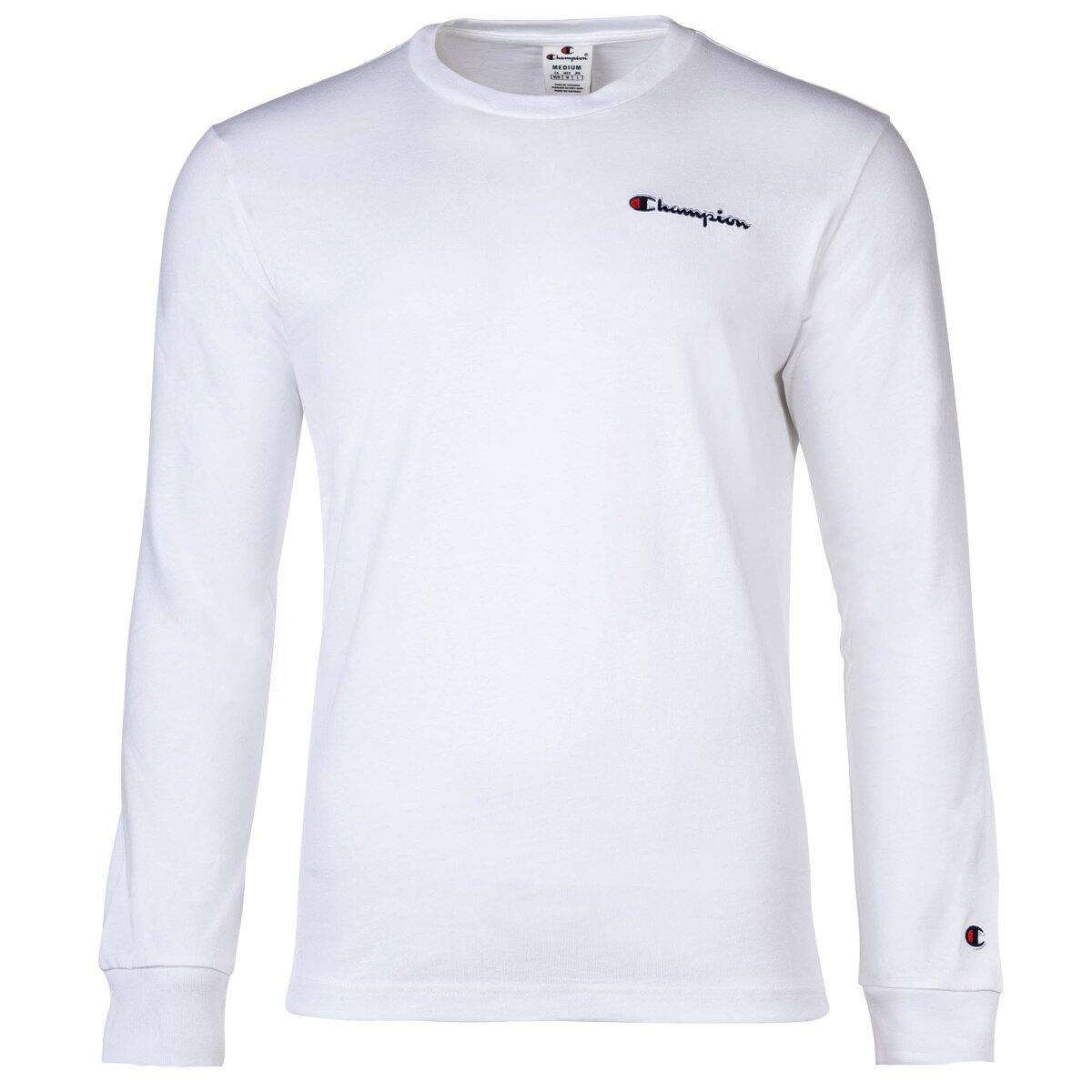 Champion Herren Langarm-T-Shirt - Longsleeve, Crewneck, Cotton, Logo,