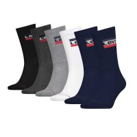 LEVIS Unisex 6-Pack Sports Socks - Regular Cut SPRTWR,...