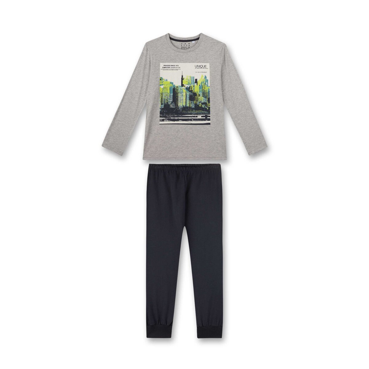 Sanetta Jungen Schlafanzug - Nachtwäsche, Pyjama, Baumwolle, Print, l