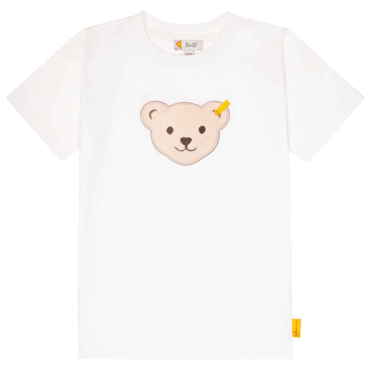 Steiff Kinder T-Shirt - Basic, Teddy-Applikation, Cotton Stretch, 32,