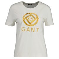 GANT Damen T-Shirt - ROPE ICON T-SHIRT, Rundhals, Logo...