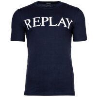 REPLAY Herren T-Shirt - 1/2-Arm, Rundhals, Logo,...