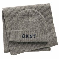 GANT Mens Hat and Scarf Gift Set, 2-piece - ribbed knit,...