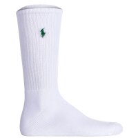 POLO RALPH LAUREN Herren Tennissocken, 6er Pack - CREW-6-PACK, Logo, One Size Weiß 40-46