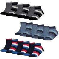 TOMMY HILFIGER Kids Quarter Socks, 6 Pack - Basic Stripe,...