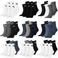 PUMA Unisex Sport Socks, 6 Pairs - Short Crew Socks, Tennis Socks, plain