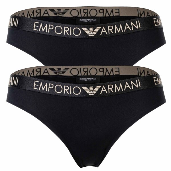 EMPORIO ARMANI Damen Slip, 2er Pack - ICONIC MICROFIBER, Briefs, Mikrofaser Stretch