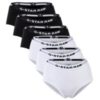 G-STAR RAW womens hipster briefs, 6-pack - hipster, cotton stretch, logo, solid colour