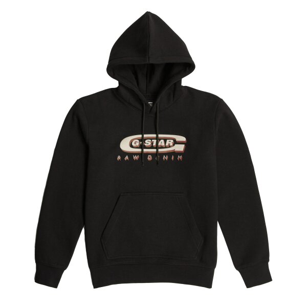 G-STAR RAW mens hoodie - Old Skool logo, pullover, hood, organic cotton