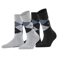 Burlington Ladies Socks, 2-pack - Argyle, diamond...