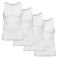 AMMANN mens vests, 4-pack - fine rib, extended back, cotton