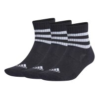 adidas Unisex Quarter Socks, 3-pack - 3-Stripes Cushioned...