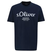 s.Oliver Mens T-Shirt - Basic, Logo Print, Round Neck,...