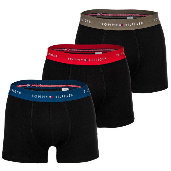 TOMMY HILFIGER Herren Boxershorts, 3er Pack - Trunks, Logo, Cotton Stretch