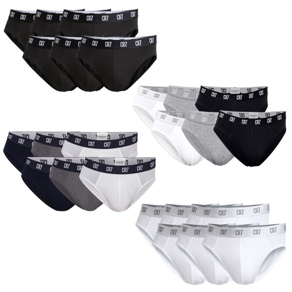 CR7 Mens Briefs, 6-pack - Briefs, Logo Waistband, Stretch Cotton