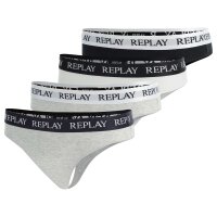 REPLAY womens thongs, pack of 4 - thong, logo waistband,...